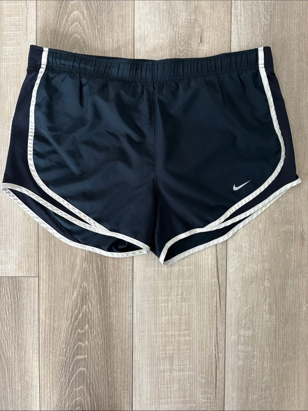 Nike Women's Navy Athletic Shorts with White Trim
